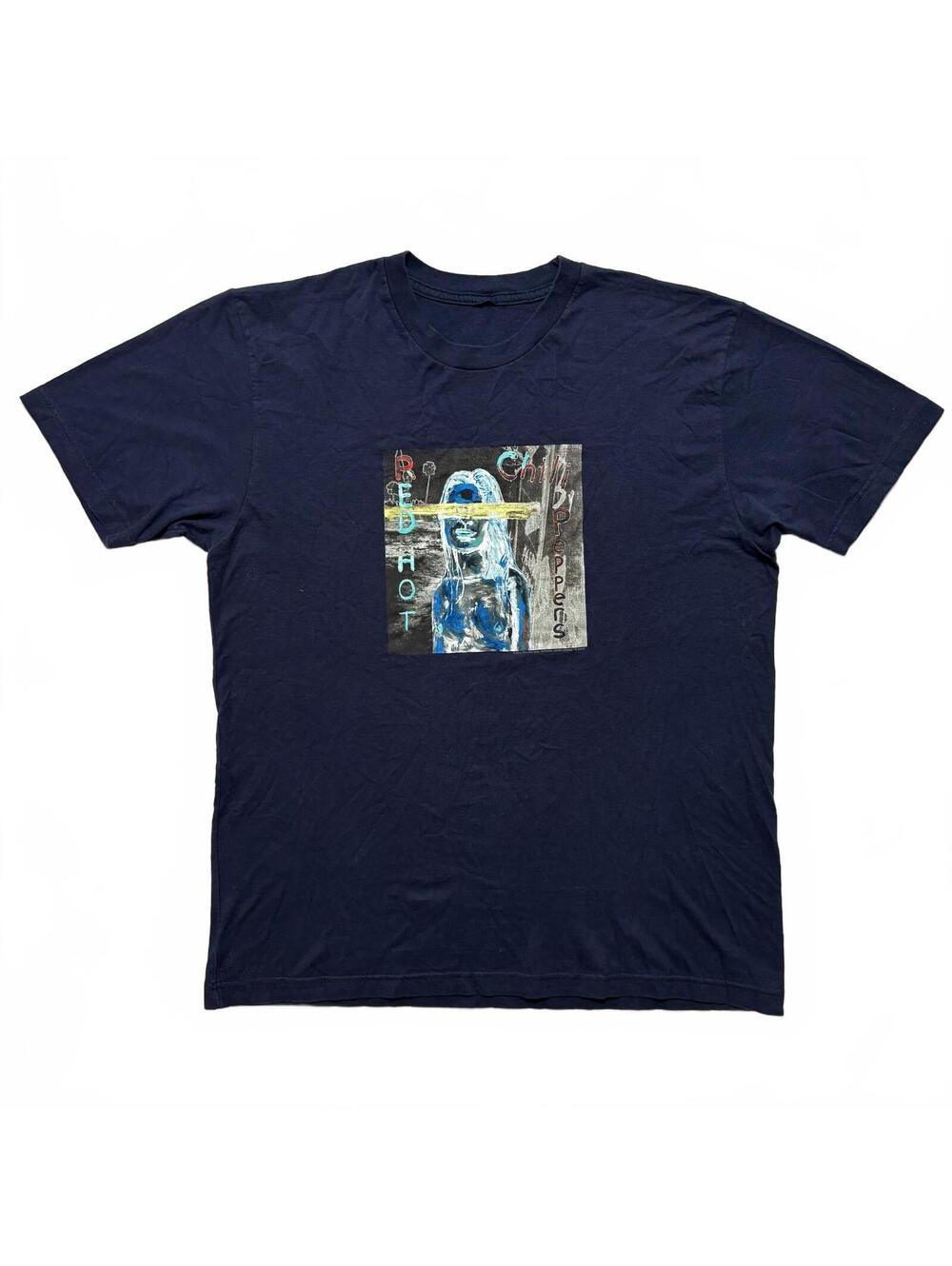 VTG Y2K RHCP Red Hot Chili Peppers By The Way Album Graphic T-Shirt Men's L Navy